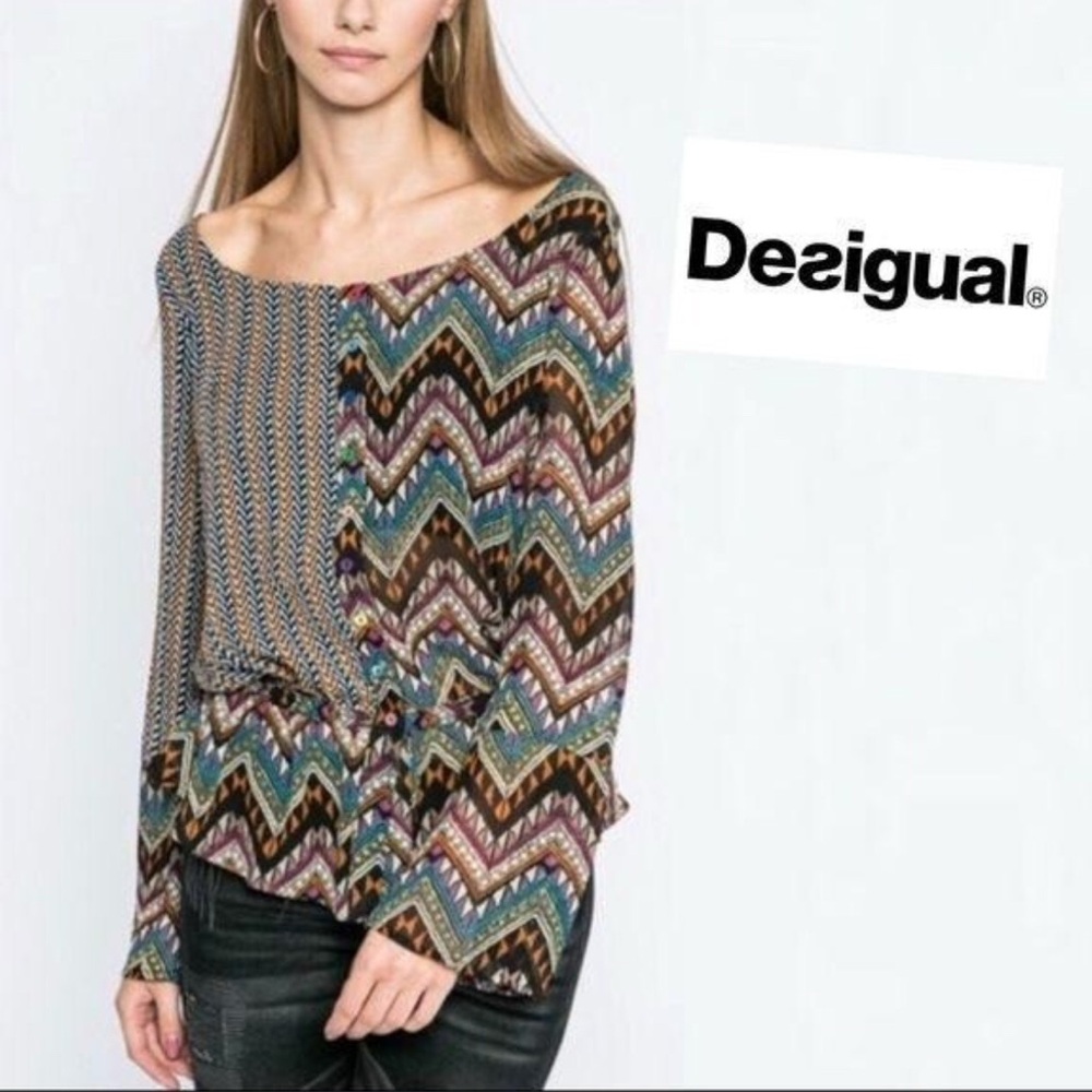 Desigual Sheer Patterned Blouse